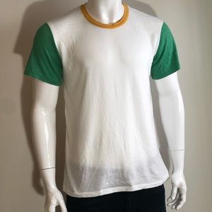 Soft cotton white and green t shirt